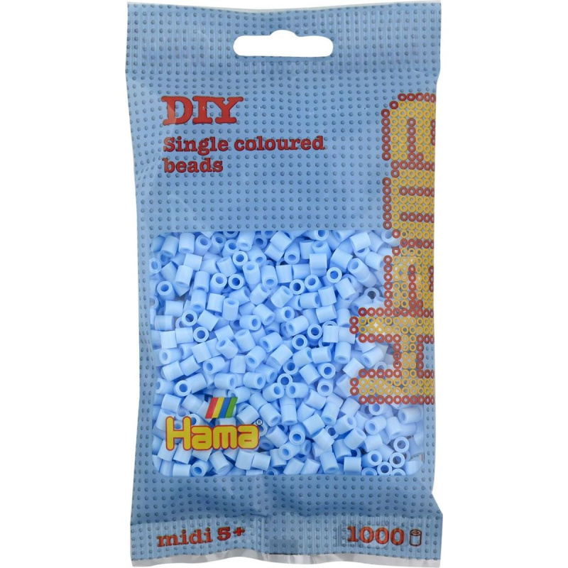 HAMA Pastelově světle modré korálky 1000 ks MIDI
