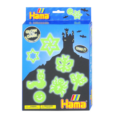 Hama zažehlovací korálky - MIDI Box, 1500ks Svítící ve tmě