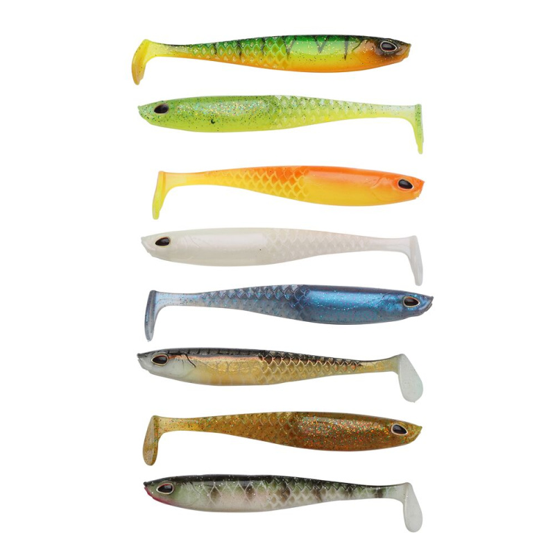 Berkley sada gumových nástrah powerbait cullshad slim dark water mix - 7,5 cm 2,5 g 8 ks