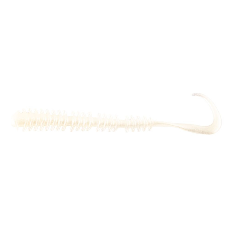 Berkley gumová nástraha gulp! saltwater isome curly 10 cm 10 ks - white pearl glow