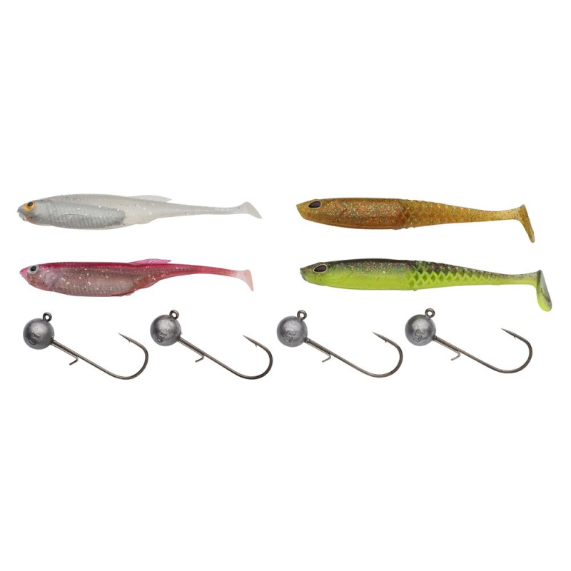 Berkley sada nástrah a jigových hlaviček powerbait perch jig pro pack dark water 8 ks 7,5 + 8 cm 5 g