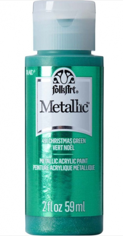 FolkArt Metallic Acrylic paint - 59 ml různé barvy Metallic color: CHRISTMAS GREEN Folkart