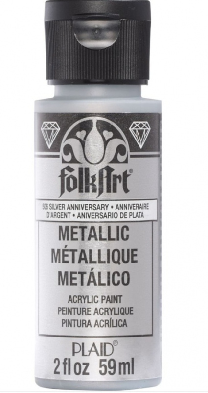 FolkArt Metallic Acrylic paint - 59 ml různé barvy Metallic color: SILVER ANNIVERSARY Folkart
