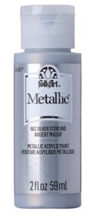 FolkArt Metallic Acrylic paint - 59 ml různé barvy Metallic color: SILVER STERLING Folkart