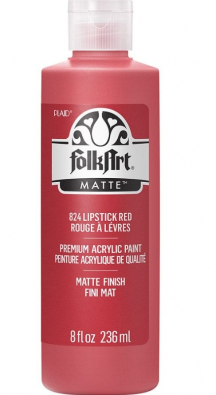 FolkArt Acrylic Paint - Akrylová barva s matným povrchem 236 ml Acrylic: LIPSTICK RED Folkart