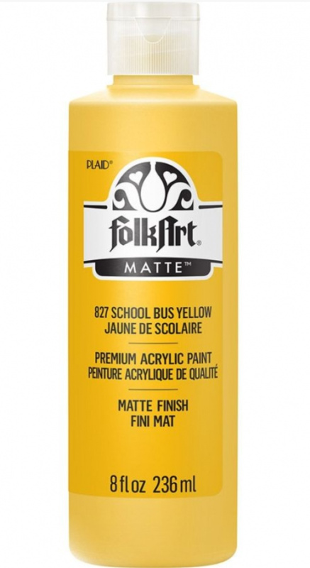 FolkArt Acrylic Paint - Akrylová barva s matným povrchem 236 ml Acrylic: SCHOOL BUS YELLOW Folkart