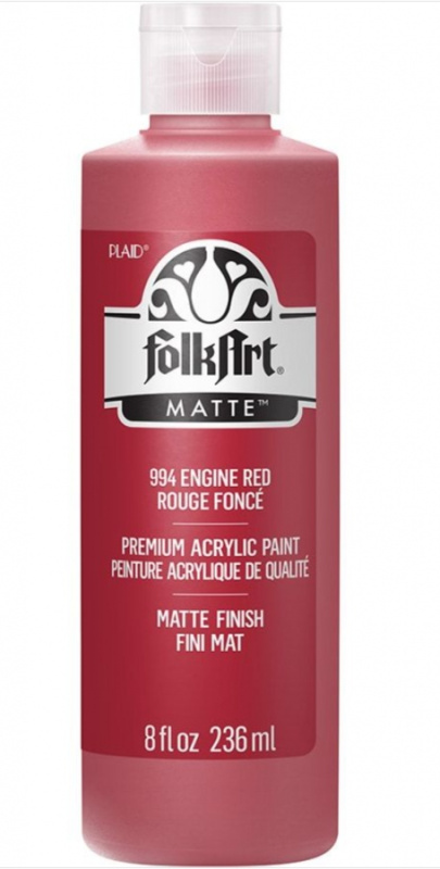 FolkArt Acrylic Paint - Akrylová barva s matným povrchem 236 ml Acrylic: ENGINE RED Folkart