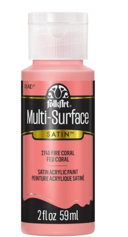 FolkArt Multi-Surface Acrylic Paint - 59 ml různé barvy Multi surface: FIRE CORAL Folkart