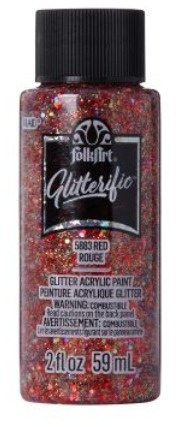 FolkArt Glitterific Acrylic Paint - Třpytivá akrylová barva 59 ml Glitterific: Red Folkart