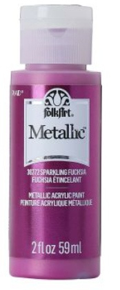 FolkArt Metallic Acrylic paint - 59 ml různé barvy Metallic color: SPARKLING FUCHSIA Folkart