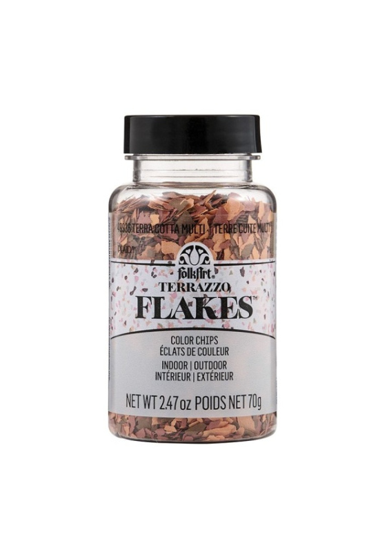 FolkArt Terrazzo Flakes - Dekorační vločky 70 gr TERRA COTTA-MULTI Folkart
