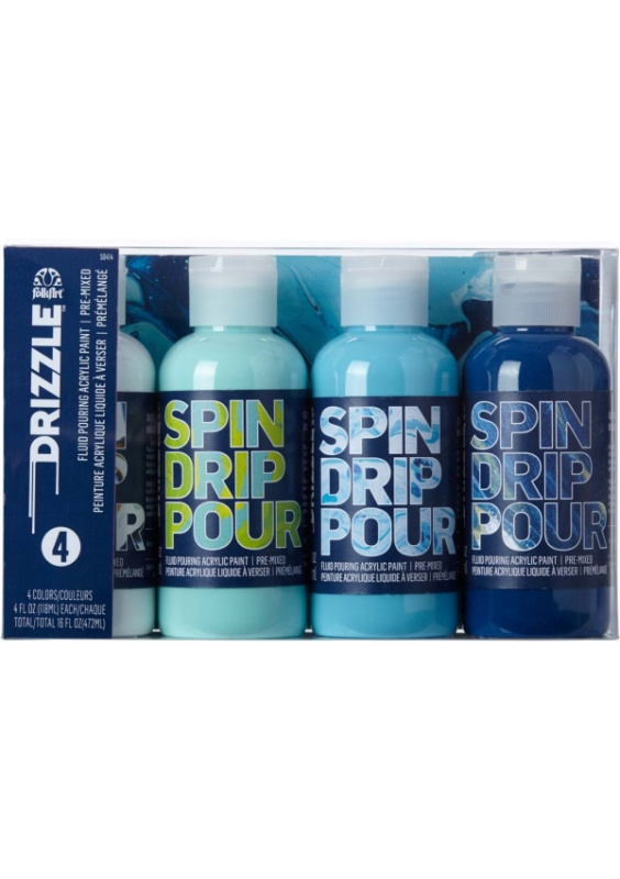 FolkArt Drizzle Premium Surf's Up - Sada akrylových barev pro pouring Folkart