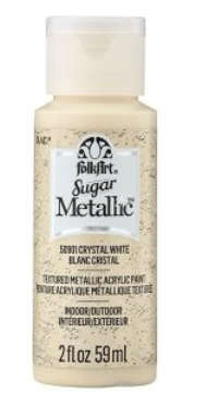 FolkArt Sugar Metallic Textured Acrylic Pain Sugger: CRYSTAL WHITE Folkart