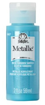 FolkArt Metallic Acrylic paint - 59 ml různé barvy Metallic color: TURQUOISE SHIMMER Folkart