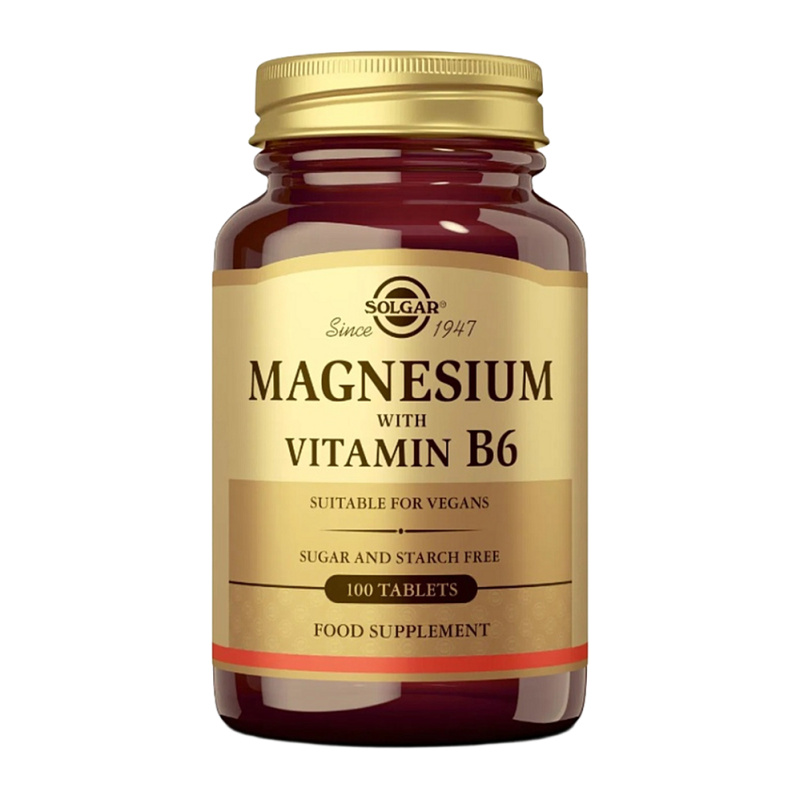 SOLGAR Hořčík s Vitamínem B6 100 tablet