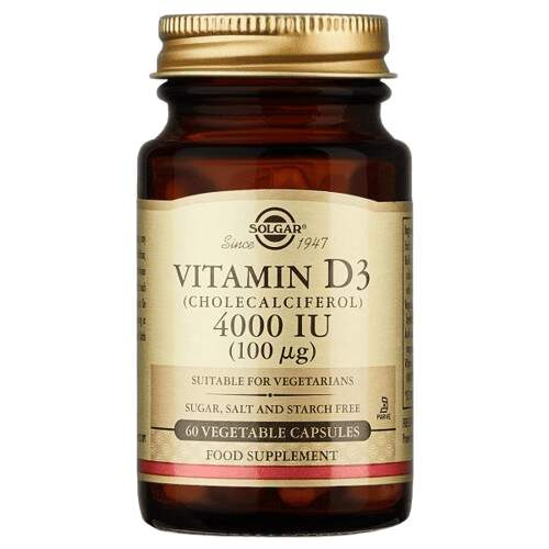 SOLGAR Vitamin D3 4000 IU 60 kapslí