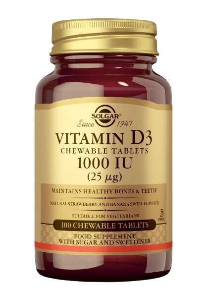 SOLGAR Vitamín D3 1000 IU 100 tablet