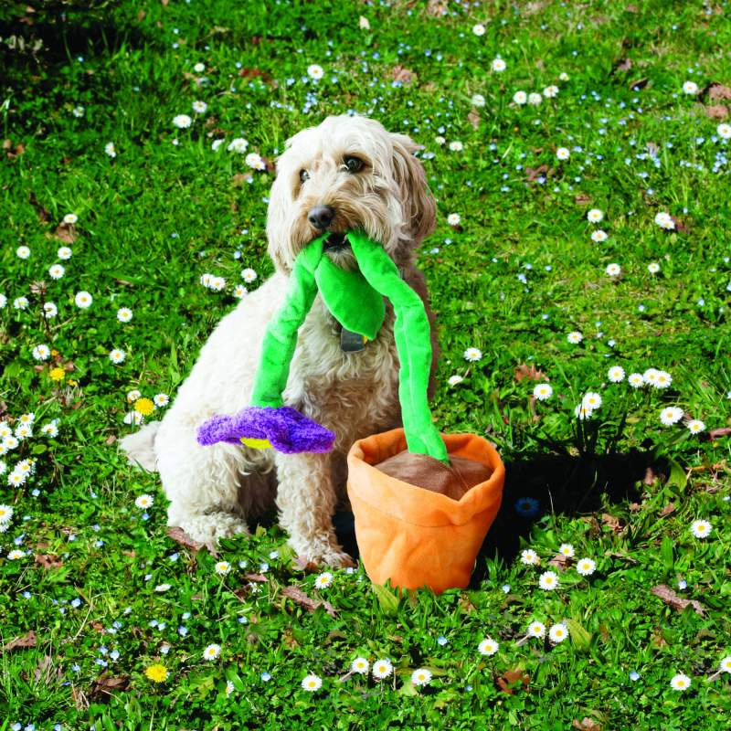 Hračka textil KONG Puzzlements Flower in Pottle