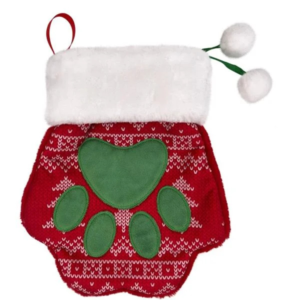 KONG Holiday Stocking Paw Vánoční hračka pro kočky a psy L