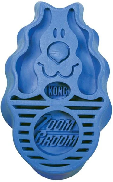 Kartáč gumový ZoomGroom modrý KONG L
