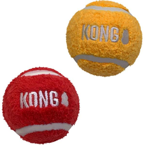Hračka tenis + plyš KONG Sport® Softies Balls  L mix 2 ks