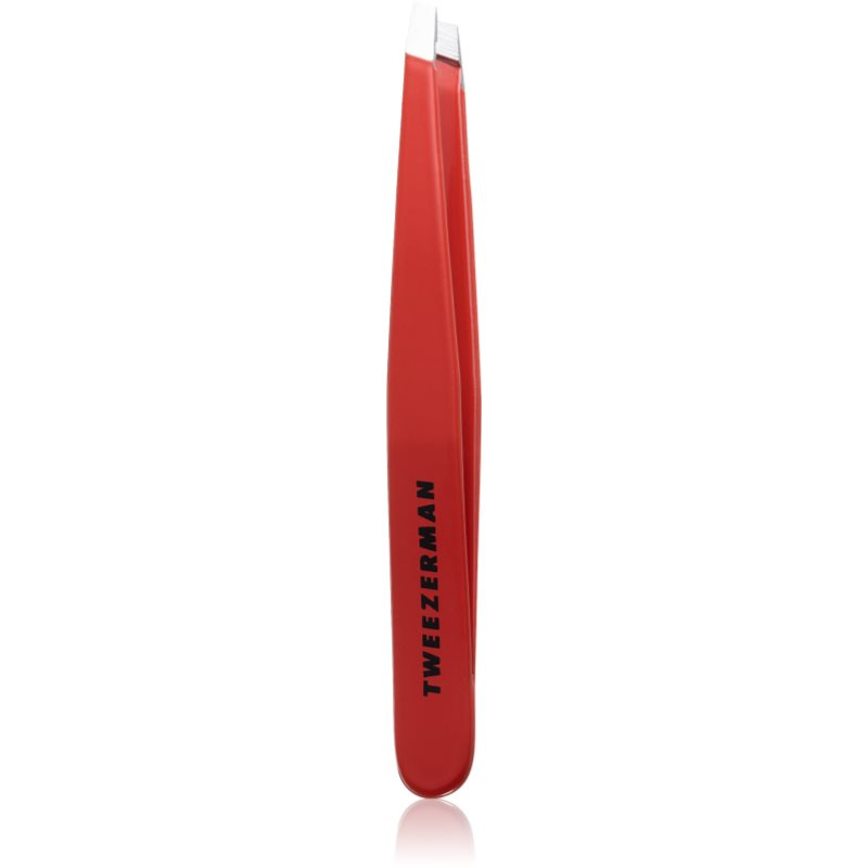 Tweezerman Studio Collection Stainless Steel Slant pinzeta se zešikmeným koncem Signature Red 1 ks