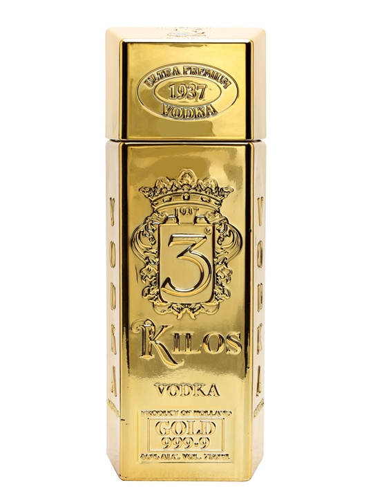 3 Kilos Vodka Gold 999,9 40 % 1 l