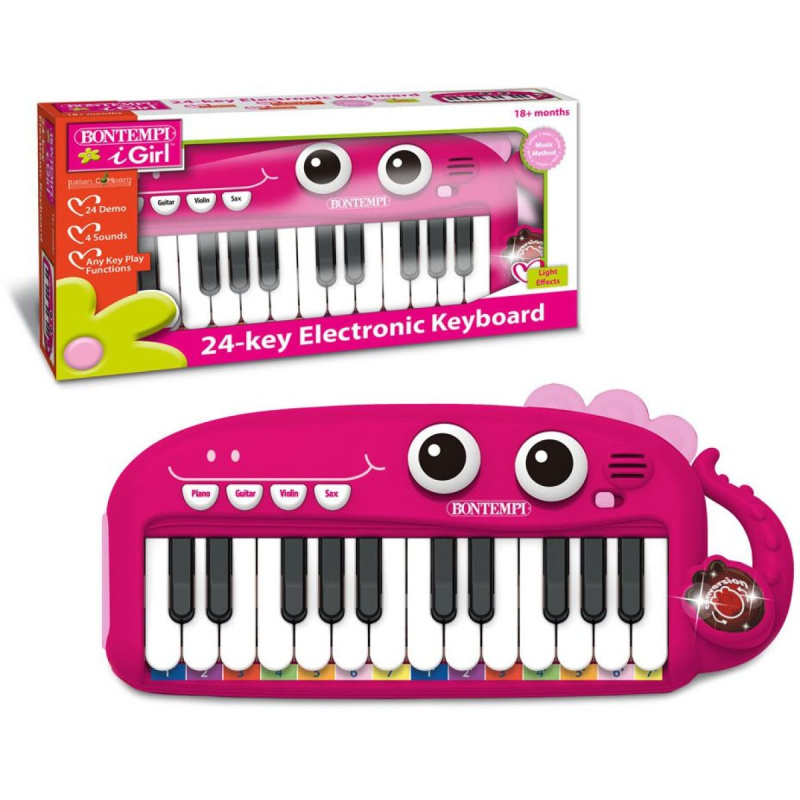 Bontempi Klavír elektronický růžový 30 cm