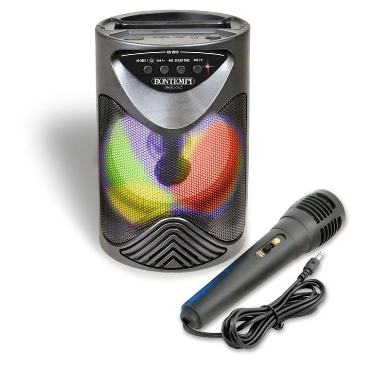 Bontempi Bezdrátový reproduktor s mikrofonem a RGB osvětlením 12,5x12,5x18 cm