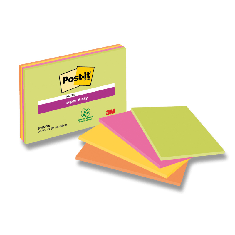 3M Post-it meeting - samolepicí bločky - 200×149 mm, 4×45 l.