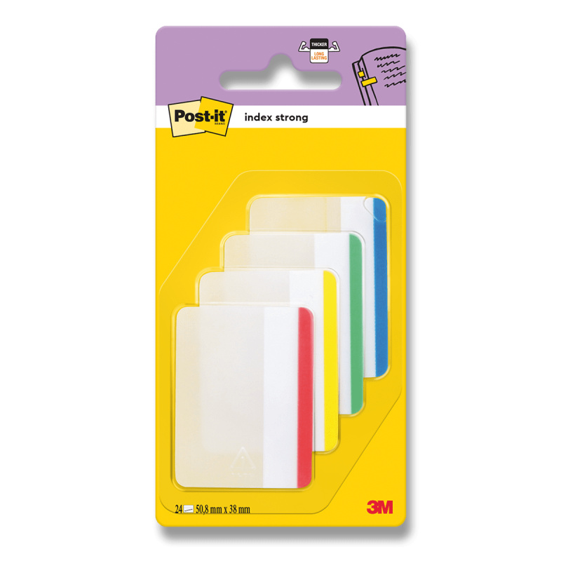 Supersilné záložky Post-it - 50,8 x 38,1 mm, mix barev, 4 x 6 ks