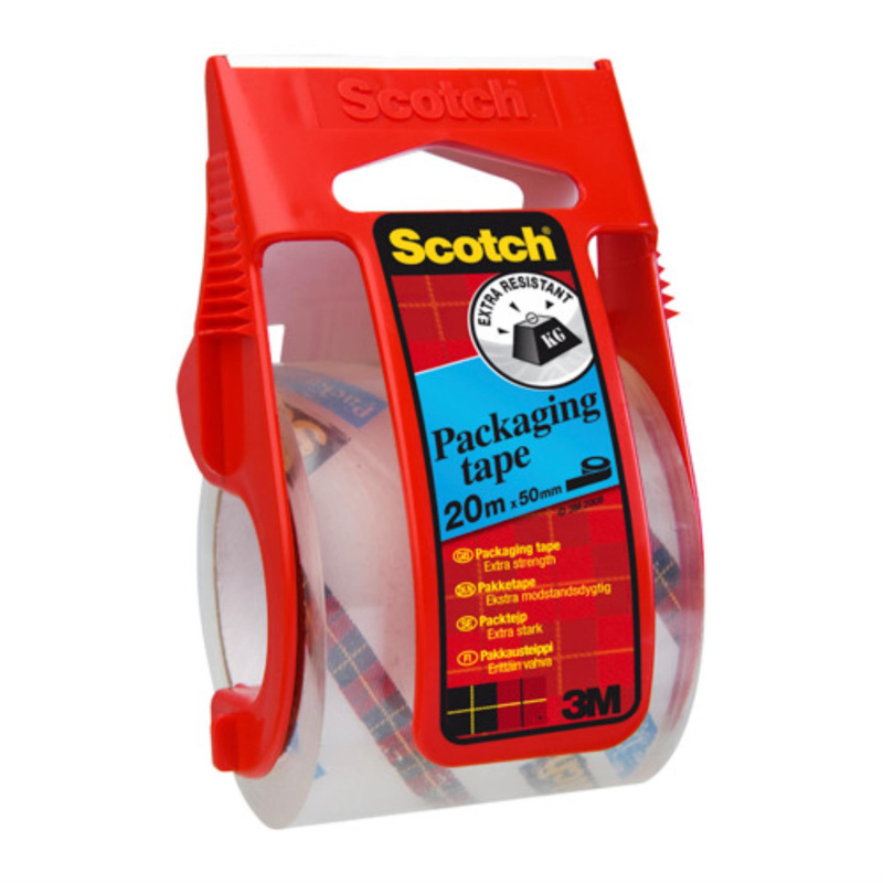 Balicí páska Scotch s ručním zásobníkem - čirá, 48 mm × 20 m, extra odolná, 1 ks
