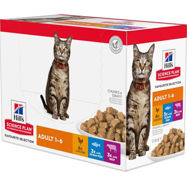 Hill's Fel. kapsa Adult Chicken&Beef&Ocean fish 12x85g
