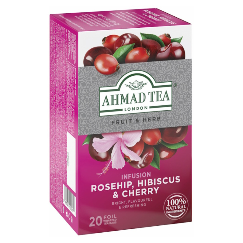 Ahmad Tea -  bylinný čaj - šípek, ibišek a třešeň