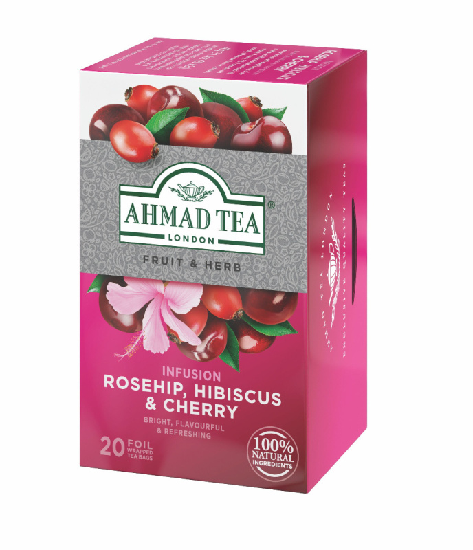 Ahmad Tea -  bylinný čaj - šípek, ibišek a třešeň