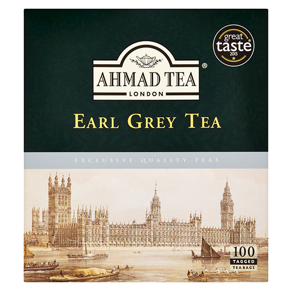 Černý čaj Ahmad - Earl Grey, bez přebalu, 100 x 2 g, 200 g