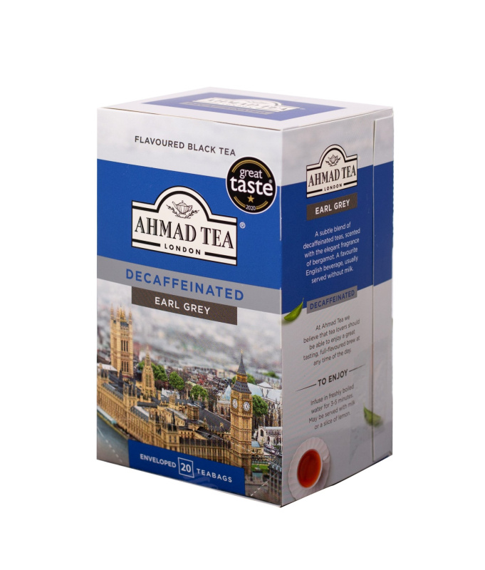 Ahmad Tea Decaffeinated Earl Grey - černý čaj bez kofeinu - 20 ks