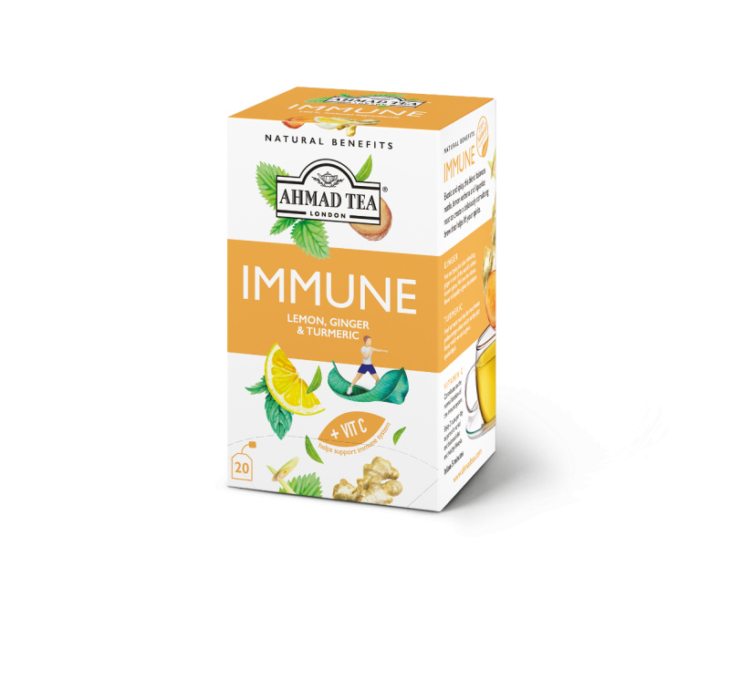 Ahmad Tea Immune - bylinný čaj - citron, zázvor a kurkuma