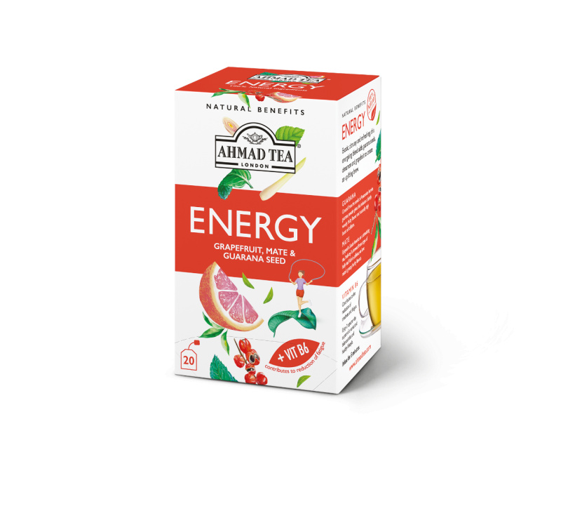 Ahmad Tea Energy - bylinný čaj - máta, grapefruit a guarana