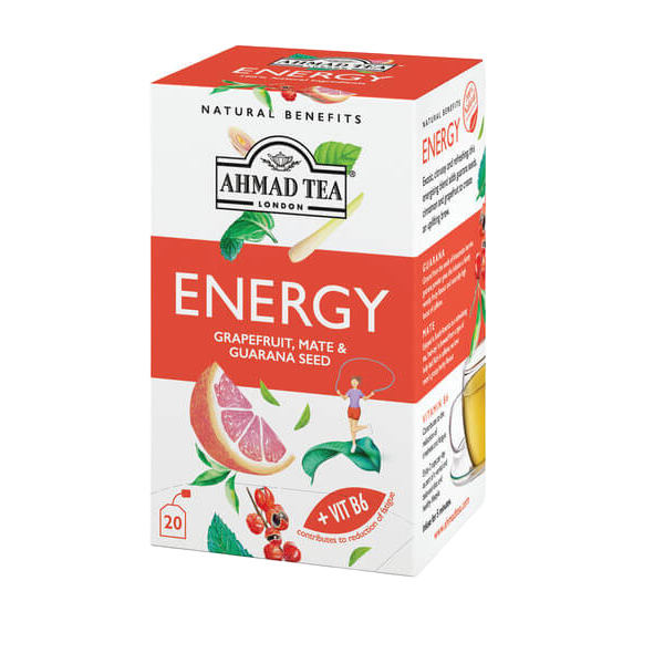 Ahmad Tea Energy - bylinný čaj - máta, grapefruit a guarana