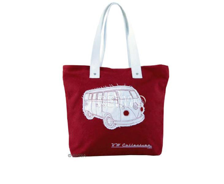 VWCOL Plátěná nákupní taška VW Collection - červená - 40 x 35 x 10 cm