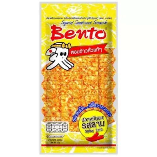 Bento sépiové pálivé čipsy s příchutí larb 20g