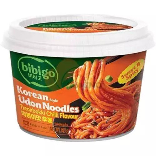 BIBIGO Udon noodles Korean style Tteokbokki chili flavour 187g