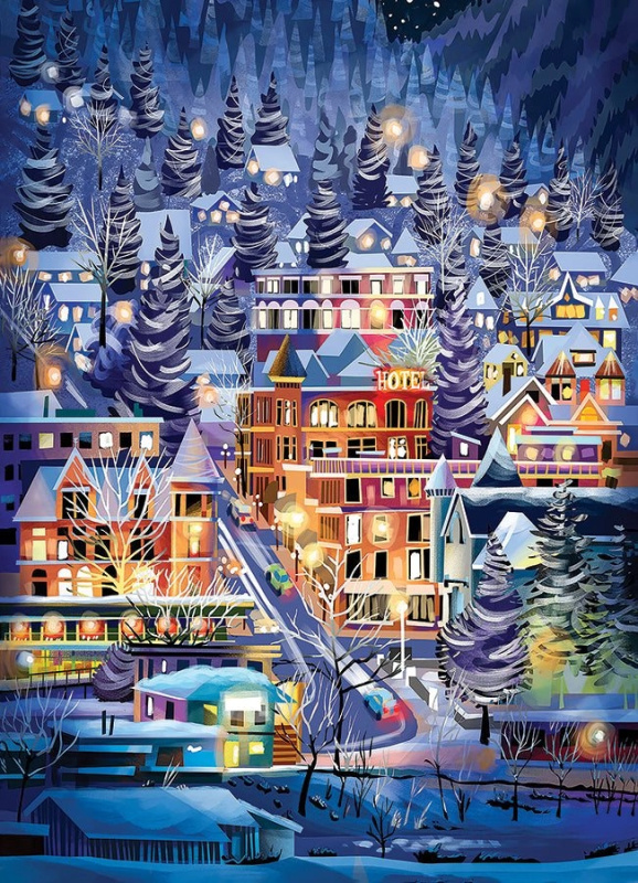 Puzzle Lyžařské město 500 dílků
