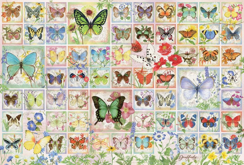 Puzzle Motýli a Květiny COBBLE HILL 2000 ks