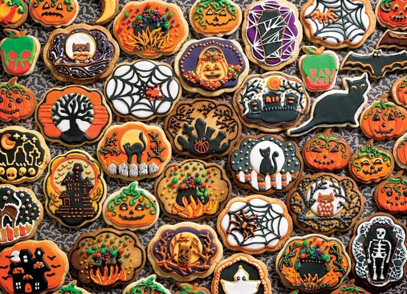 COBBLE HILL Rodinné puzzle Halloweenské perníčky 350 dílků