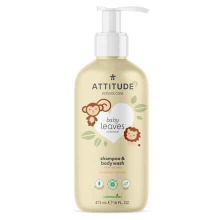 ATTITUDE Dětské tělové mýdlo a šampon (2 v 1) Baby leaves s vůní hruškové šťávy 473 ml