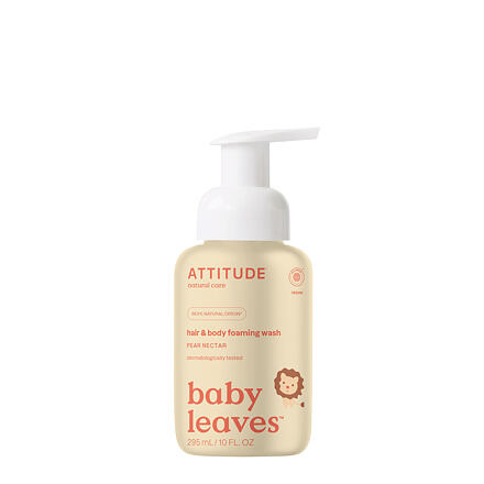 ATTITUDE Dětská mycí pěna  (2 v 1) Baby leaves s vůní hruškové šťávy 295 ml