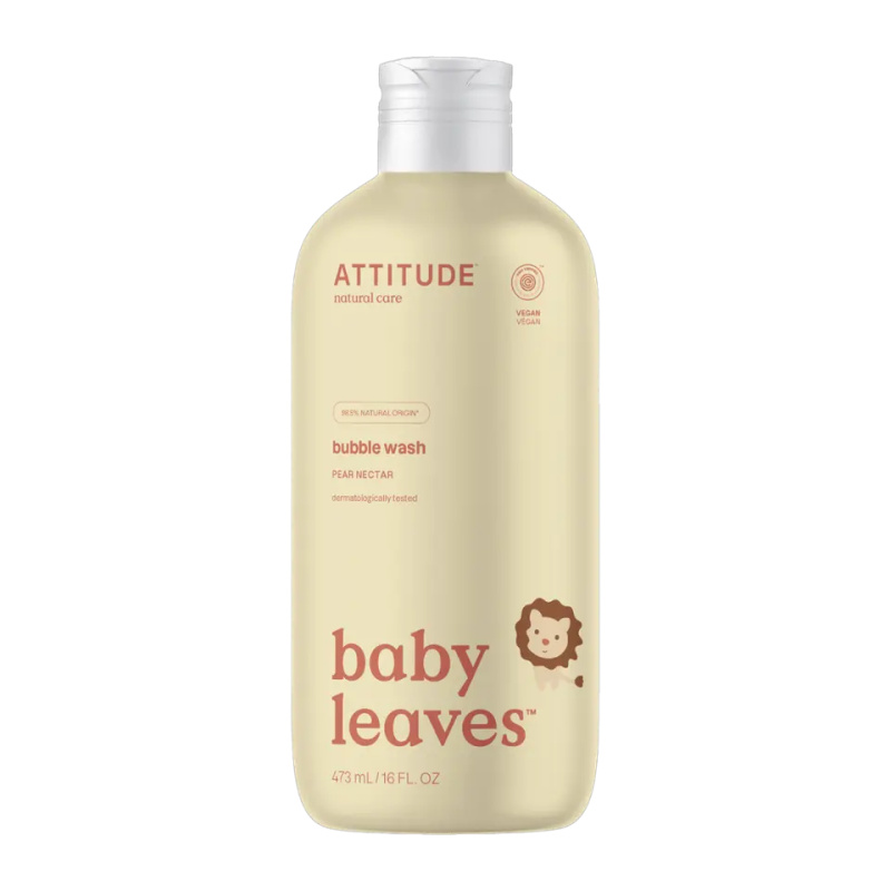ATTITUDE Dětská pěna do koupele Baby leaves s vůní hruškové šťávy 473 ml