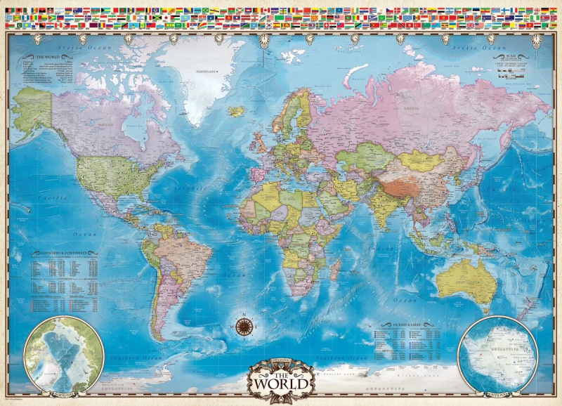 EUROGRAPHICS Puzzle Mapa světa 1000 dílků